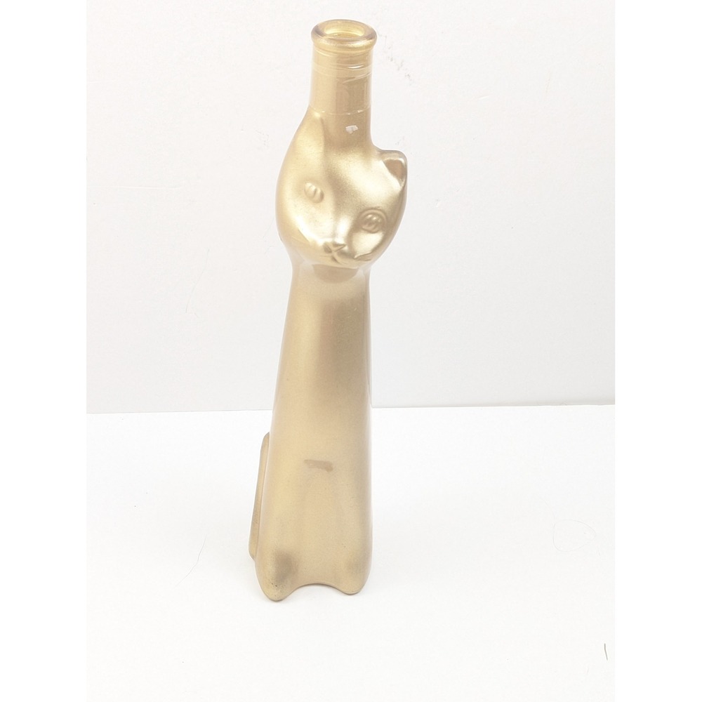 Vintage Rheinhessenβ Riesling CatShaped Gold Wine Bottle Vase Germany
